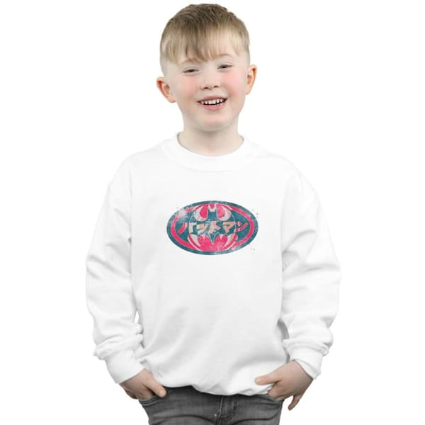 DC Comics Pojkar Batman Japansk Logo Röd Sweatshirt