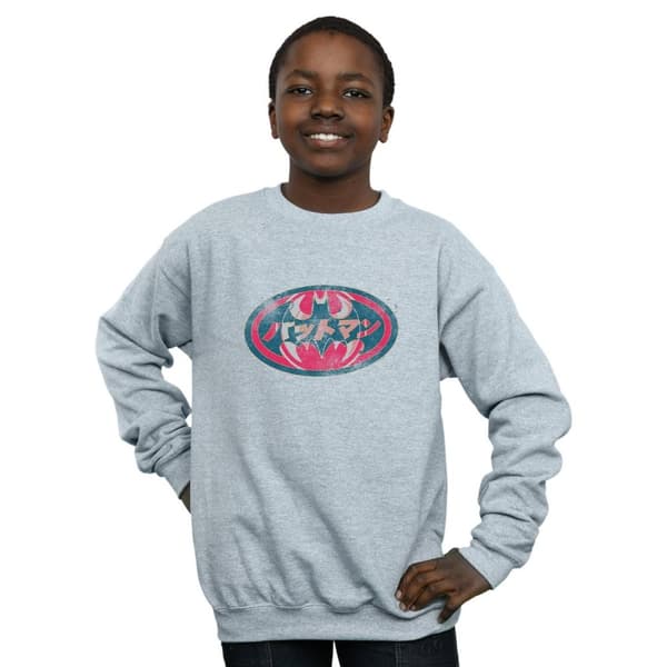 DC Comics Pojkar Batman Japansk Logo Röd Sweatshirt