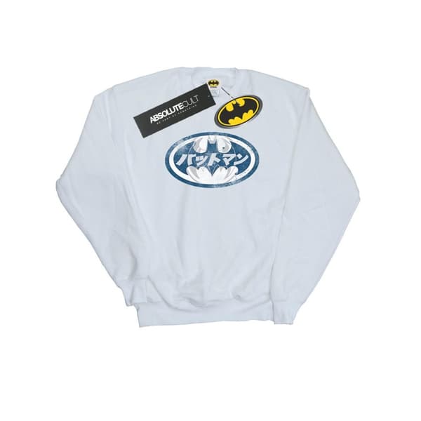 DC Comics Pojkar Batman Japansk Logo Vit Sweatshirt