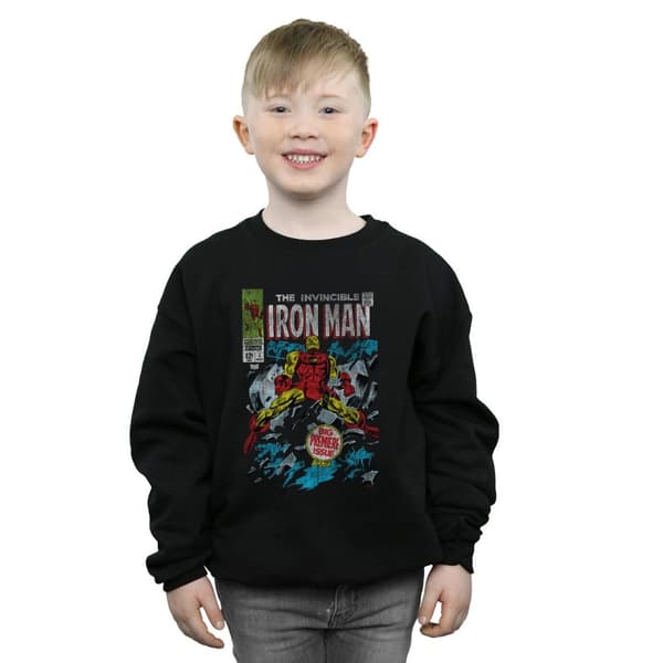 Marvel Boys Invincible Iron Man Distressed Issue One Sweatshirt
