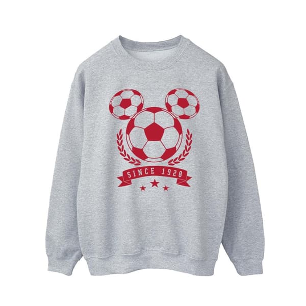 Disney Mens Mickey Football Head Sweatshirt Sports Grey S