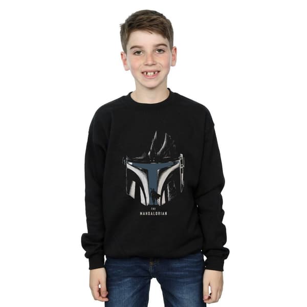 Star Wars Pojkar The Mandalorian Hjälm Silhuett Sweatshirt