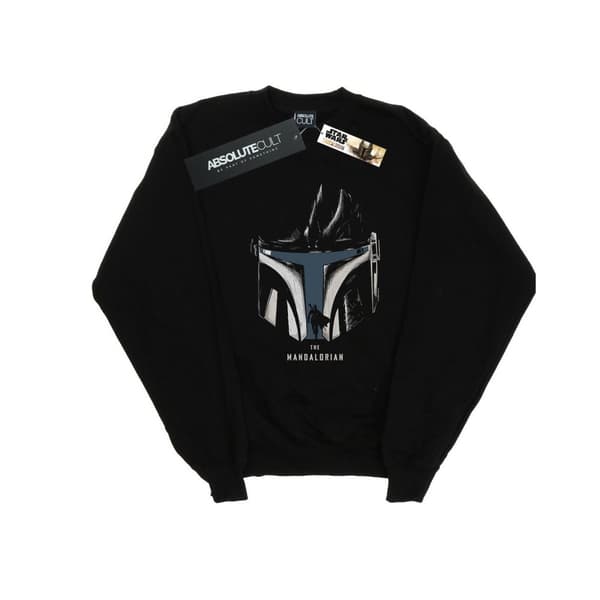 Star Wars Pojkar The Mandalorian Hjälm Silhuett Sweatshirt