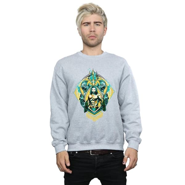 DC Comics Mens Aquaman The Trench Crest Sweatshirt