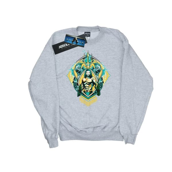 DC Comics Mens Aquaman The Trench Crest Sweatshirt