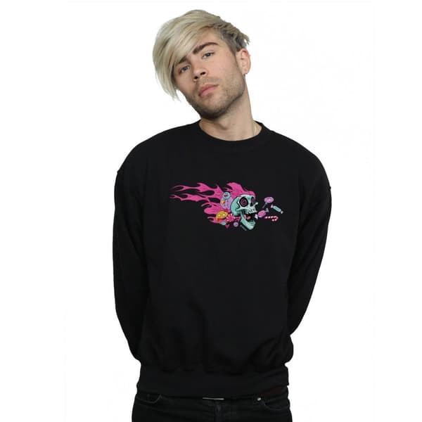 Disney Mens Wreck It Ralph Candy Skull Sweatshirt