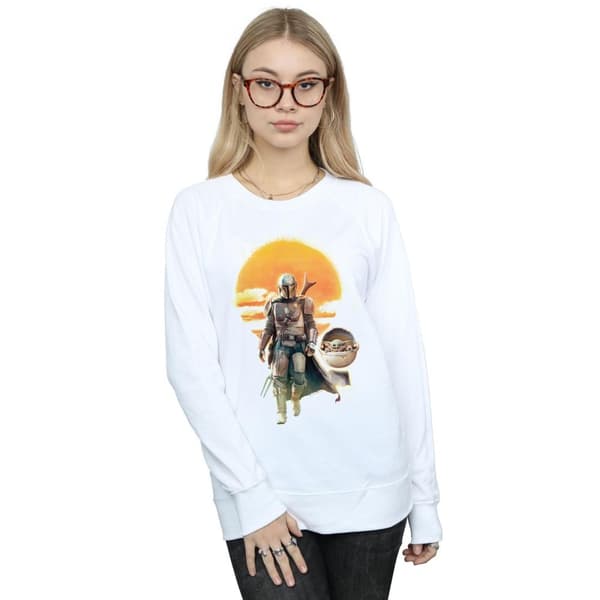 Star Wars Womens/Ladies The Mandalorian Sunset Poster Sweatshirt