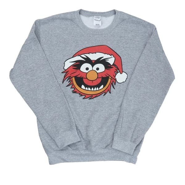 Disney Womens/Ladies The Muppets Animal Christmas Sweatshirt Heather Grey M