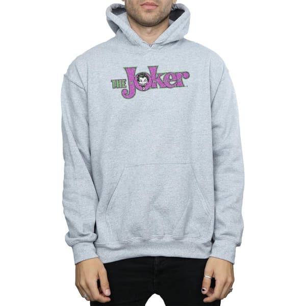 DC Comics Mens The Joker Crackle Logo Hoodie