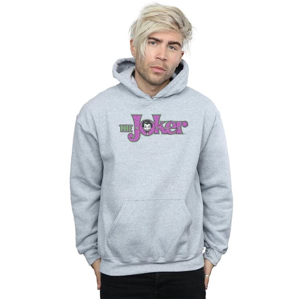 DC Comics Mens The Joker Crackle Logo Hoodie