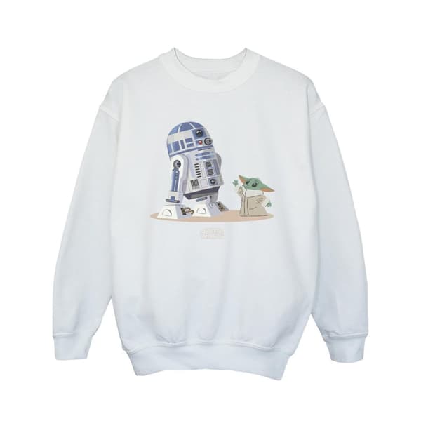 Star Wars Sweatshirt med R2D2 och Grogu från The Mandalorian för flickor White 12-13 Years