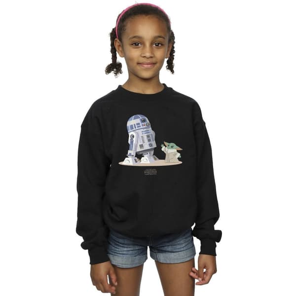 Star Wars Sweatshirt med R2D2 och Grogu från The Mandalorian för flickor