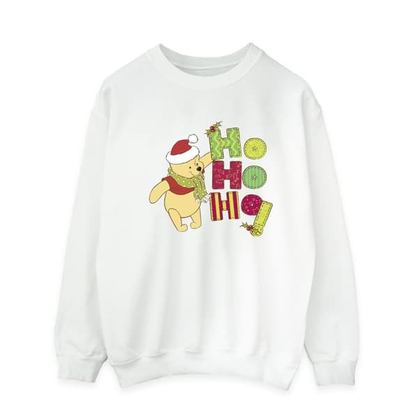 Disney Mens Winnie The Pooh Ho Ho Ho Scarf Sweatshirt