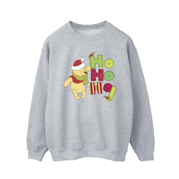 Disney Mens Winnie The Pooh Ho Ho Ho Scarf Sweatshirt