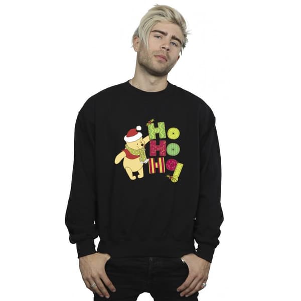 Disney Mens Winnie The Pooh Ho Ho Ho Scarf Sweatshirt