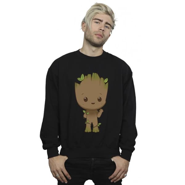 Marvel Mens I Am Groot Chibi Wave Pose Sweatshirt