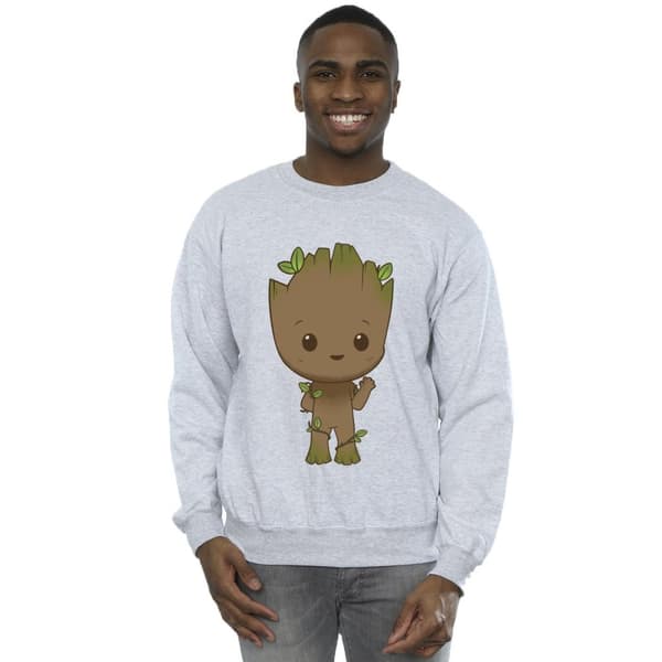 Marvel Mens I Am Groot Chibi Wave Pose Sweatshirt