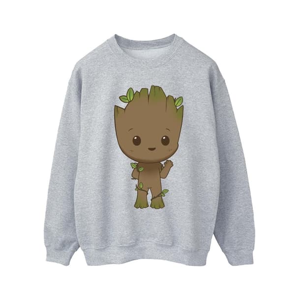 Marvel Mens I Am Groot Chibi Wave Pose Sweatshirt