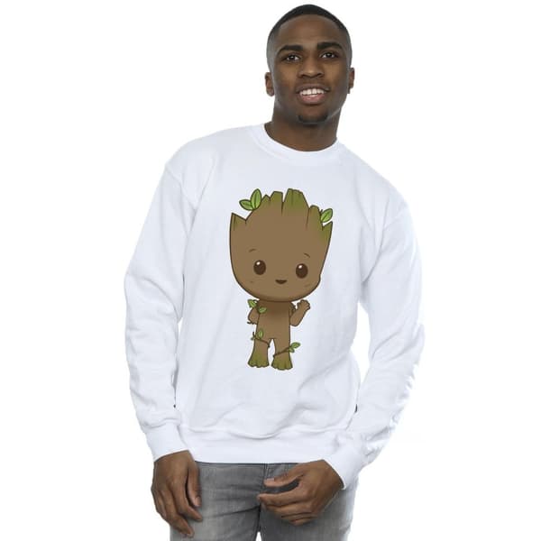 Marvel Mens I Am Groot Chibi Wave Pose Sweatshirt