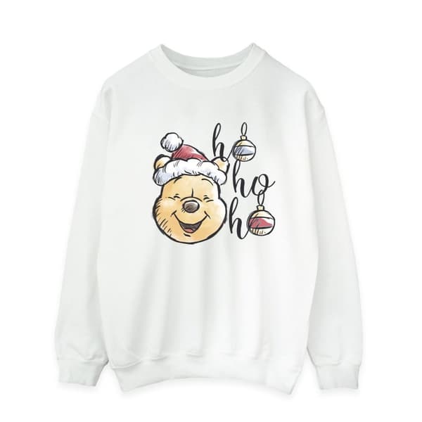 Disney Mens Winnie The Pooh Ho Ho Ho Baubles Sweatshirt