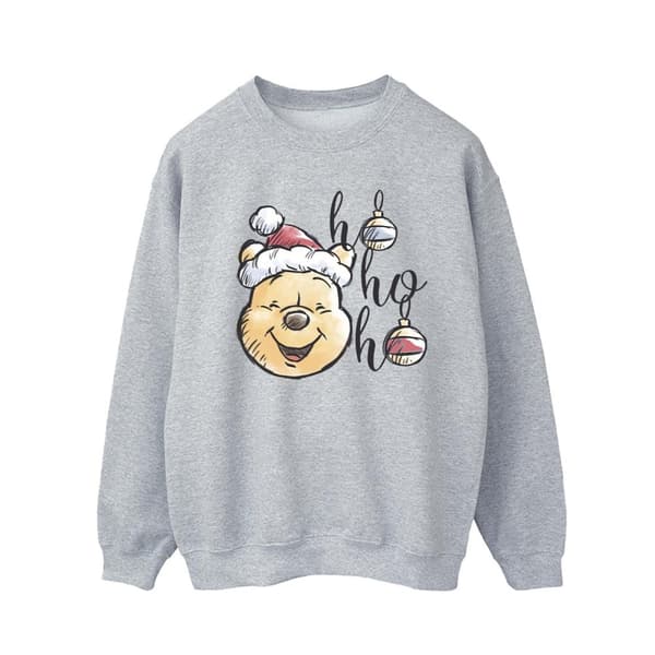 Disney Mens Winnie The Pooh Ho Ho Ho Baubles Sweatshirt