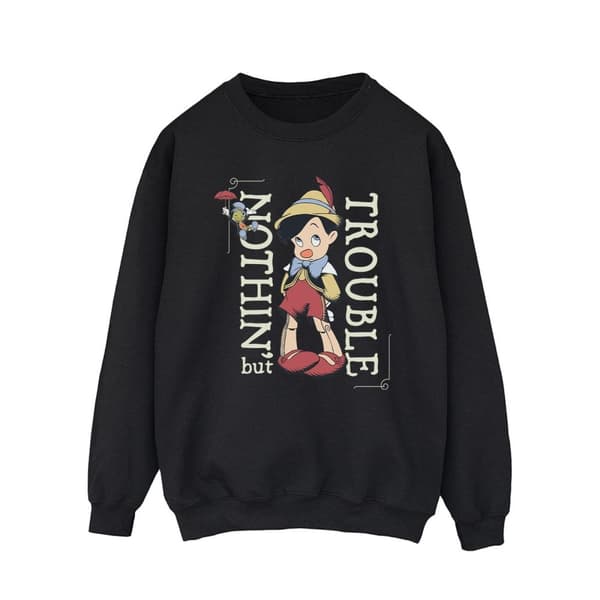 Disney Mens Pinocchio Nothing But Trouble Sweatshirt