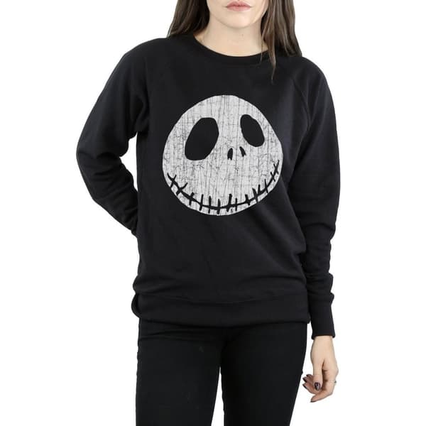 Disney Womens/Ladies Nightmare Before Christmas Jack Cracked Face Sweatshirt