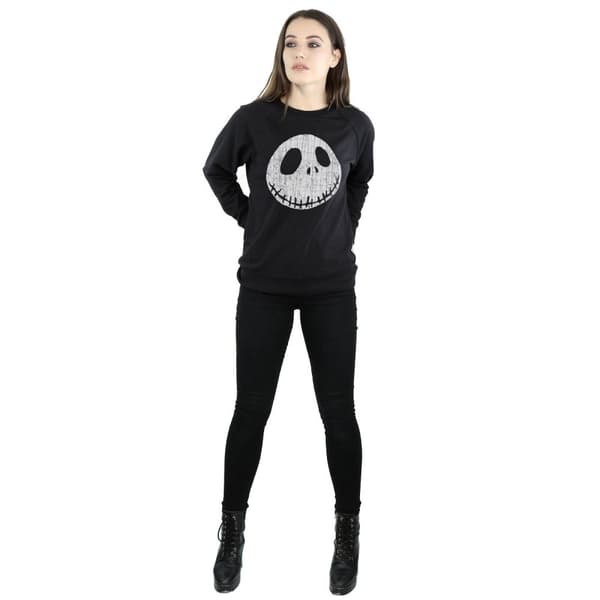 Disney Womens/Ladies Nightmare Before Christmas Jack Cracked Face Sweatshirt