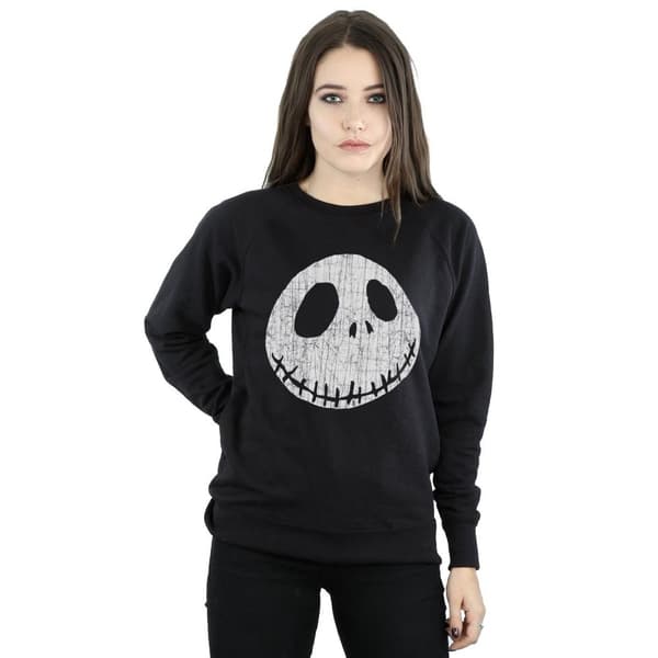 Disney Womens/Ladies Nightmare Before Christmas Jack Cracked Face Sweatshirt