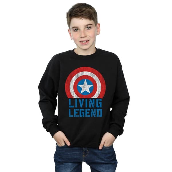 Marvel Sweatshirt med levande legend från Captain America för pojkar