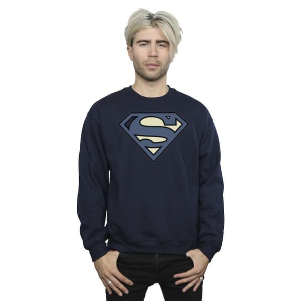 DC Comics Mens Superman Indigo Blue Logo Sweatshirt