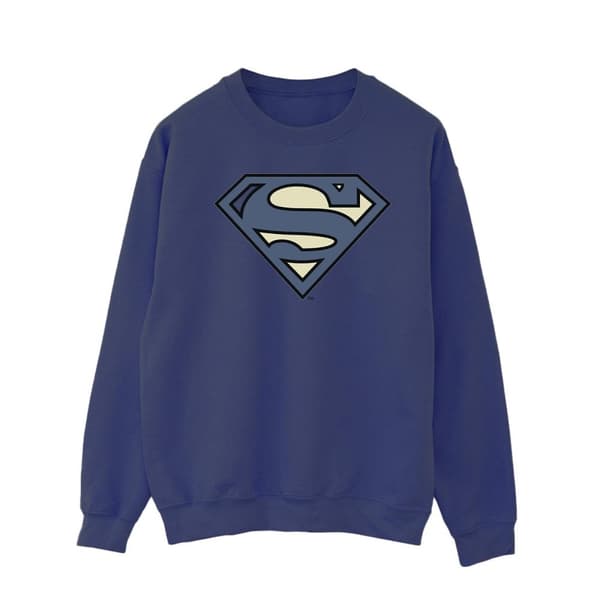 DC Comics Mens Superman Indigo Blue Logo Sweatshirt