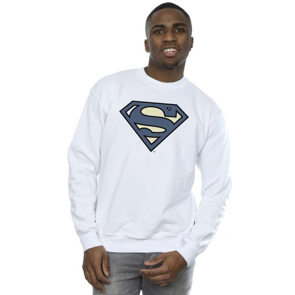 DC Comics Mens Superman Indigo Blue Logo Sweatshirt