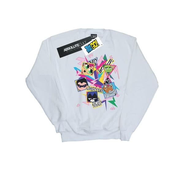 DC Comics Boys Teen Titans Go 80s Icons Sweatshirt White 7-8 Years