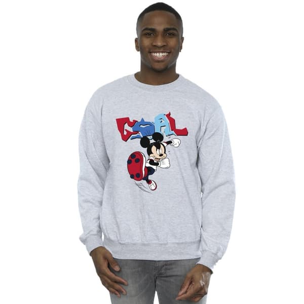Disney Mens Mickey Mouse Goal Striker Pose Sweatshirt