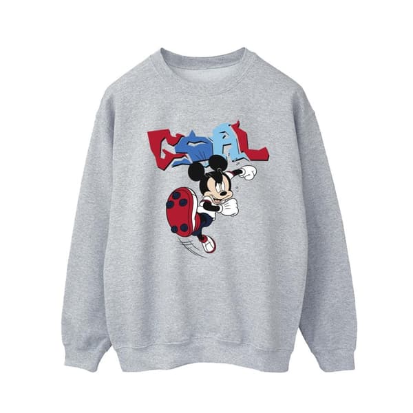 Disney Mens Mickey Mouse Goal Striker Pose Sweatshirt
