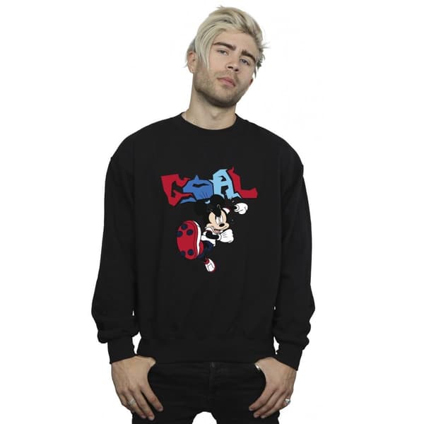 Disney Mens Mickey Mouse Goal Striker Pose Sweatshirt