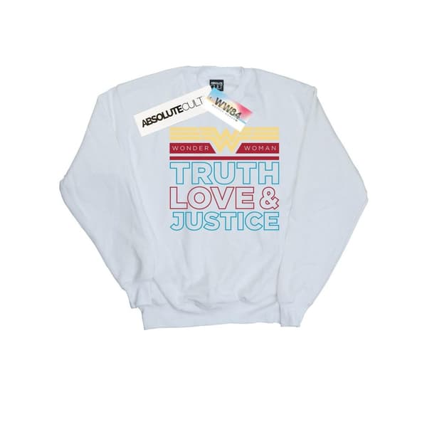 DC Comics Boys Wonder Woman 84 Truth Love And Justice Sweatshirt White 3-4 Years