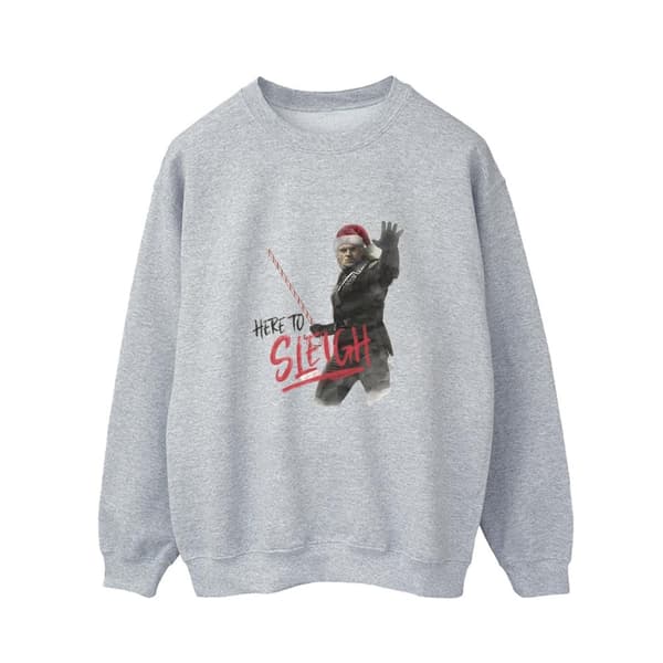 Netflix Mens The Witcher Here To Sleigh Sweatshirt Sports Grey 5XL