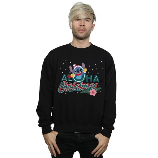 Disney Mens Lilo And Stitch Aloha Christmas Sweatshirt