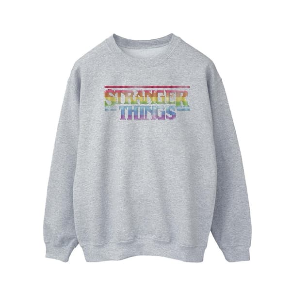 Netflix Mens Stranger Things Rainbow Dot Logo Sweatshirt
