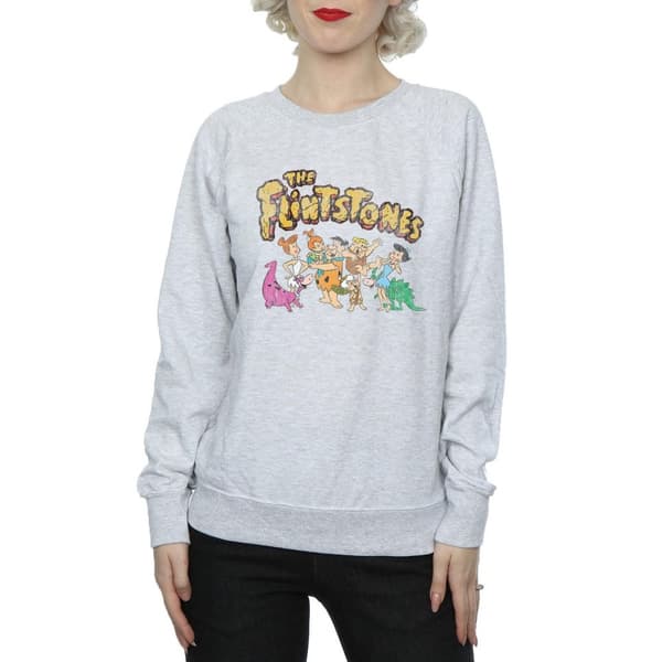 The Flintstones Womens/Ladies Group Distressed Sweatshirt