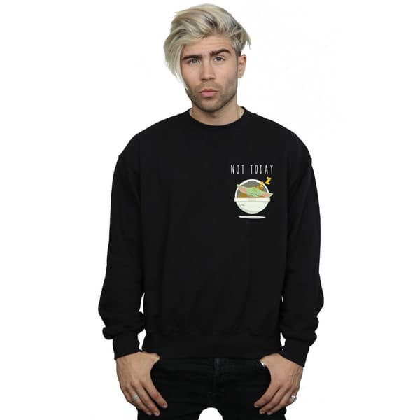 Star Wars Mens The Mandalorian Not Today Faux Pocket Sweatshirt