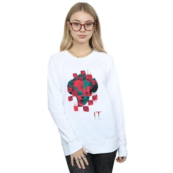 It Chapter 2 Womens/Ladies Pennywise Face Collage Sweatshirt