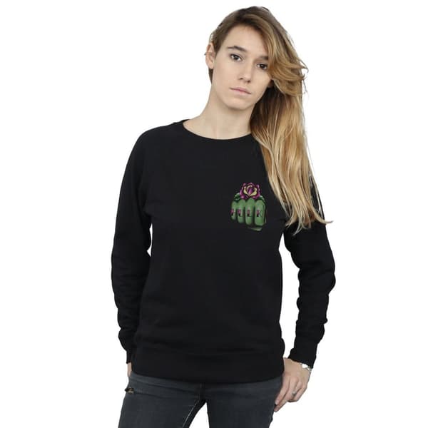 Marvel Womens/Ladies Hulk Tattoo Fist Breast Print Sweatshirt
