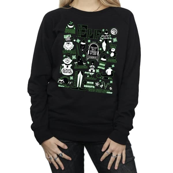 Elf Sweatshirt med infografisk affisch - dam/dam