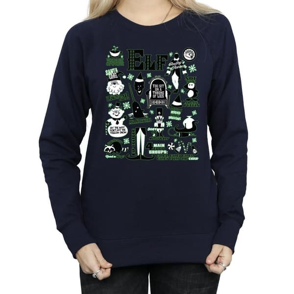 Elf Sweatshirt med infografisk affisch - dam/dam