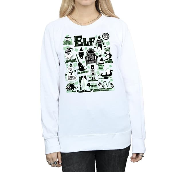 Elf Sweatshirt med infografisk affisch - dam/dam