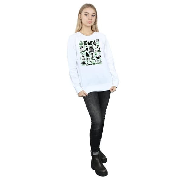 Elf Sweatshirt med infografisk affisch - dam/dam