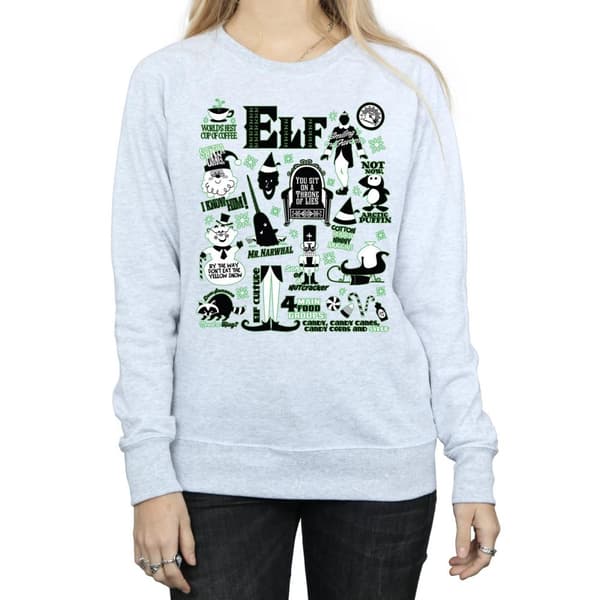 Elf Sweatshirt med infografisk affisch - dam/dam
